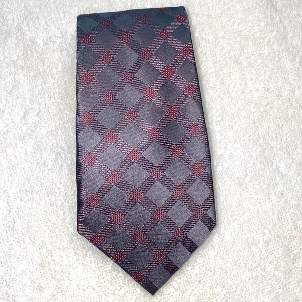 Michael Kors Silk Tie Grey & Burgundy